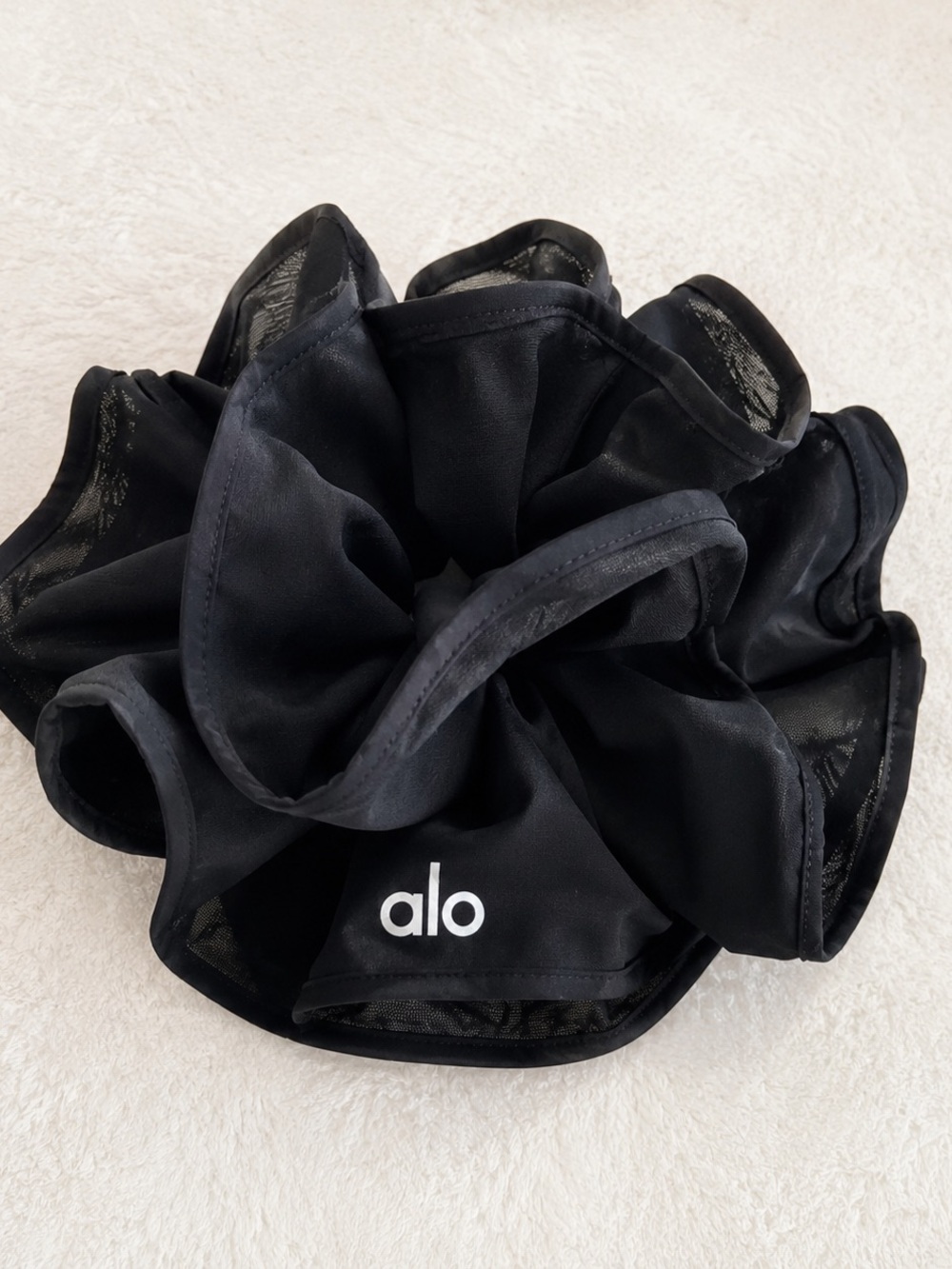 ALO Yoga Black Oversized Mesh & Satin Scrunchie